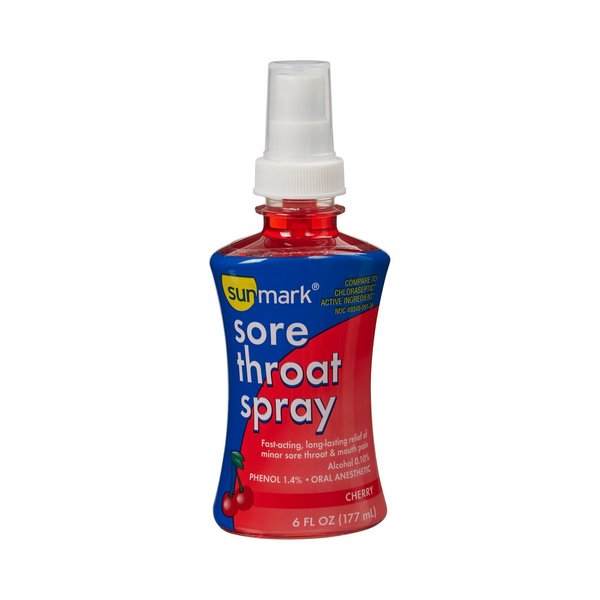 Sunmark Sore Throat Relief Cherry Flavor Oral Spray,  49348099136